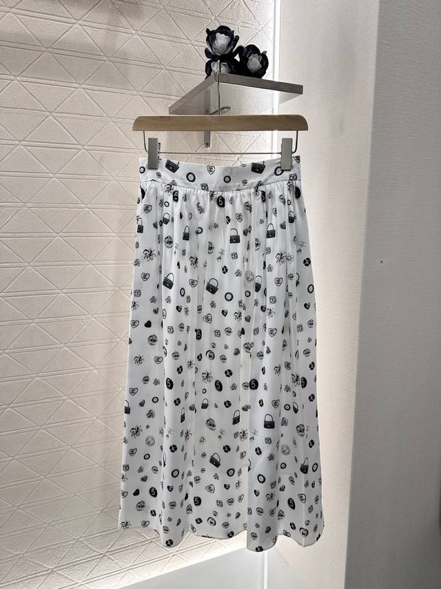 chane*2025 New Arrivals Printed High Waist Mid-Length Skirt Customized Yb Imp