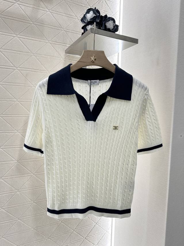 celin*2025 New Arrivals Knitted Lapel Short Sleeves Customized Yb Wool Yarn W