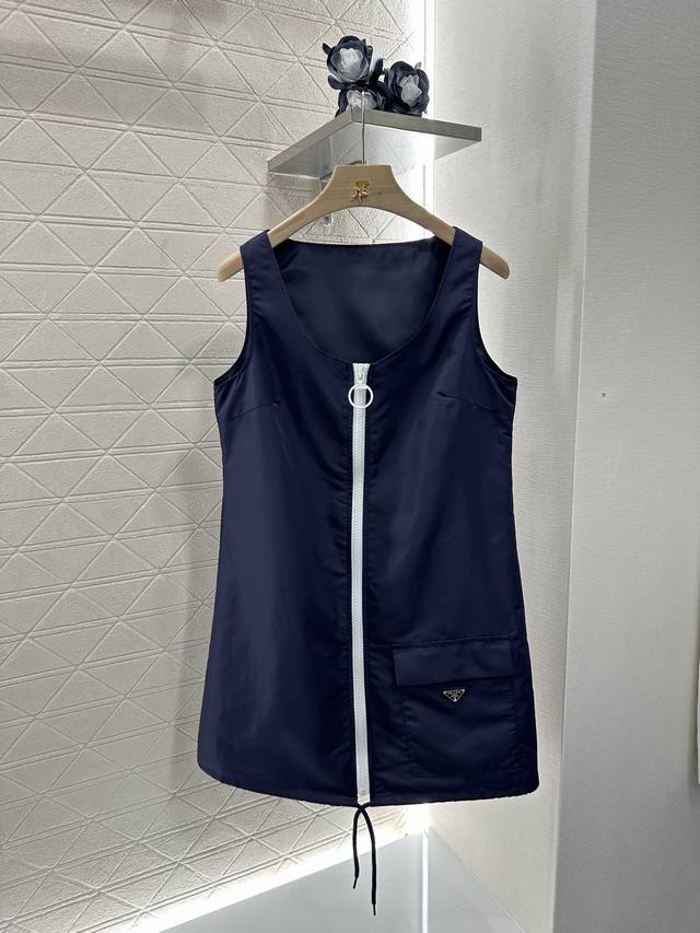 prad*2025 New Arrival Zipper Vest Dress Customized Yb Imported Environmentall