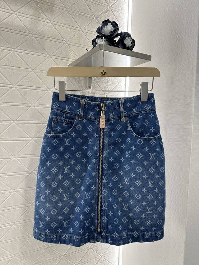 louis Vuitto*2025 New Arrivals Laser Denim Vest And Skirt Set Customized Yb T