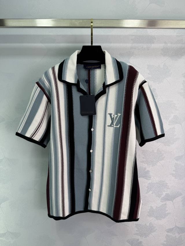 louis Vuitton Striped Short-Sleeved Shirt Classic Style Fashionable And Versa
