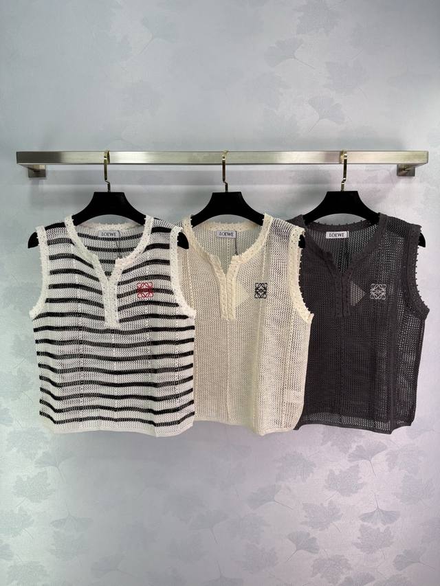 loew*2025 Spring And Summer Latest Series Hollow V-Neck Knitted Vest Custom W