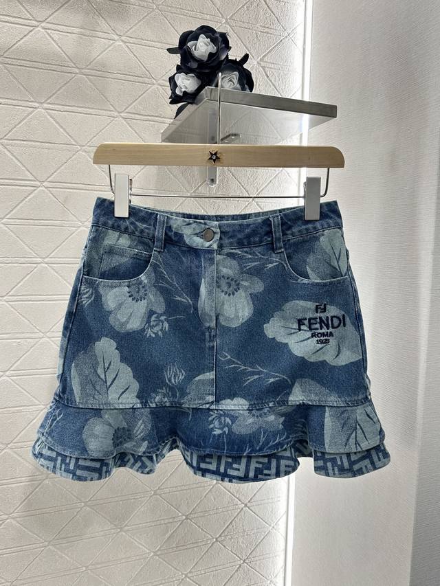 fend*2025 New Arrival Laser Fishtail Denim Skirt Customized Yb Twill Cotton D