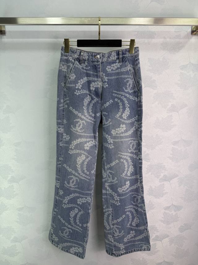 chane*2025 New Arrivals Laser Denim Jacket And Trousers Set Customized Yb Twi