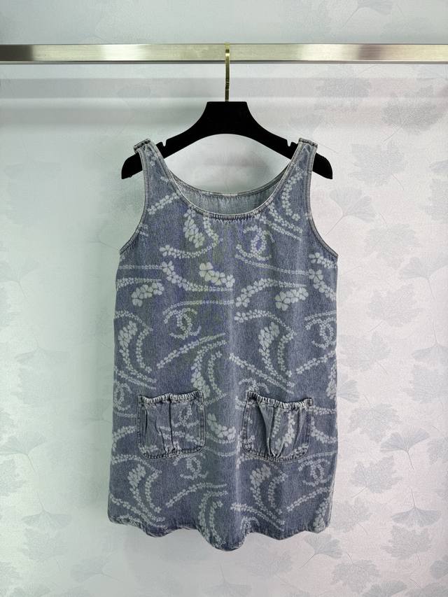 chane*2025 New Arrivals Laser Pocket Vest Dress Customized Yb Twill Cotton De