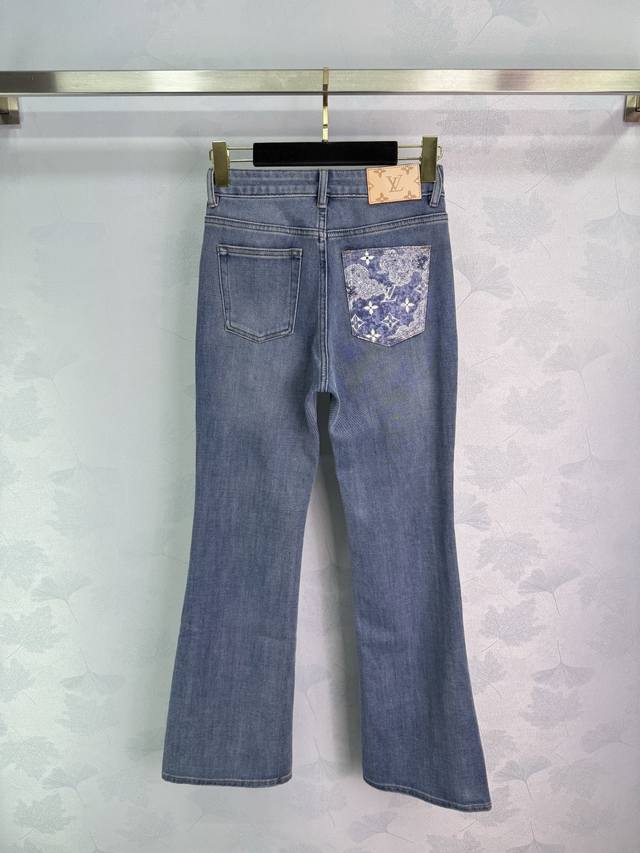 lou2025 Spring And Summer Latest Style Jeans With Old Flower Pockets Are Simp