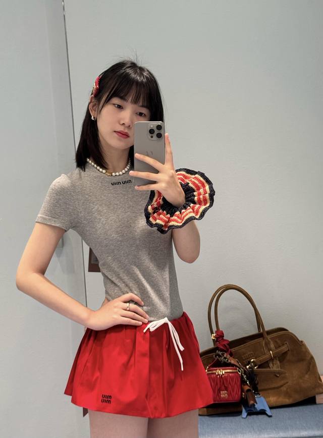 miumi* 25Ss New Spring And Summer Intellectual Style Flower Bud Puffy Super S