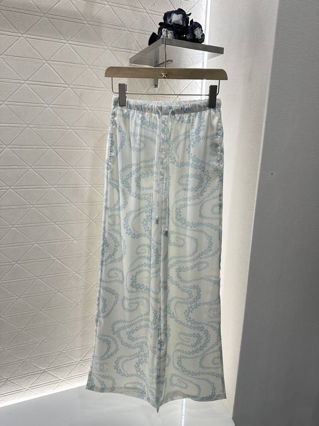 chane*2025 New Arrivals Drawstring Printed Wide-Leg Trousers Customized Yb Im