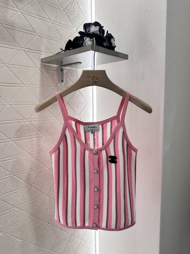 chane*2025 New Arrivals Striped Knitted Camisole Customized Yb Wool Yarn Weav