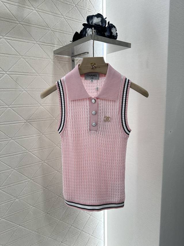 chane*2025 New Arrivals Lapel Knitted Vest Customized Yb Wool Yarn Weaving Te