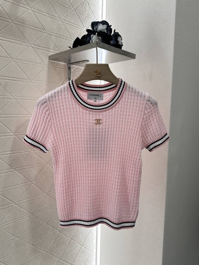 chane*2025 New Arrivals Round Neck Knitted Short Sleeves Customized Yb Wool Y