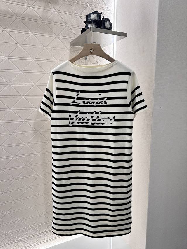 louis Vuitto*2025 New Arrivals Striped Knitted Dress Customized Yb Cotton Yar