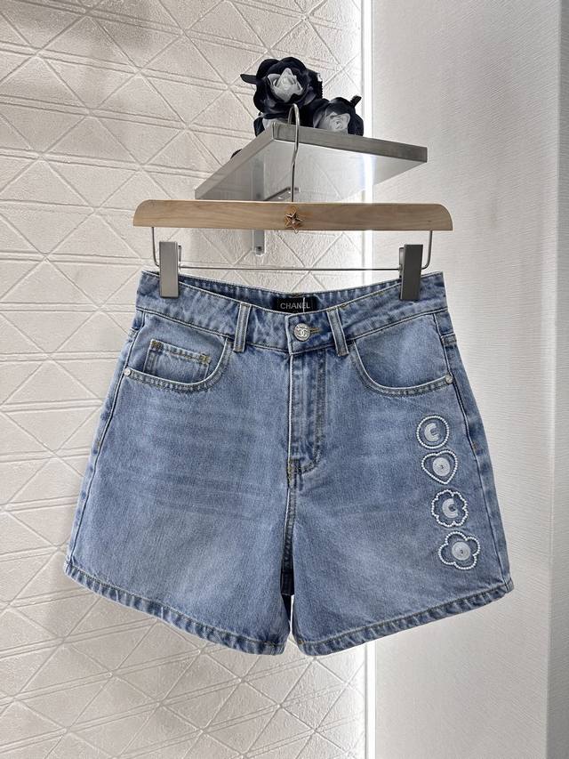 chane*2025 New Arrivals High Waist Washed Denim Shorts Customized Yb Twill Co