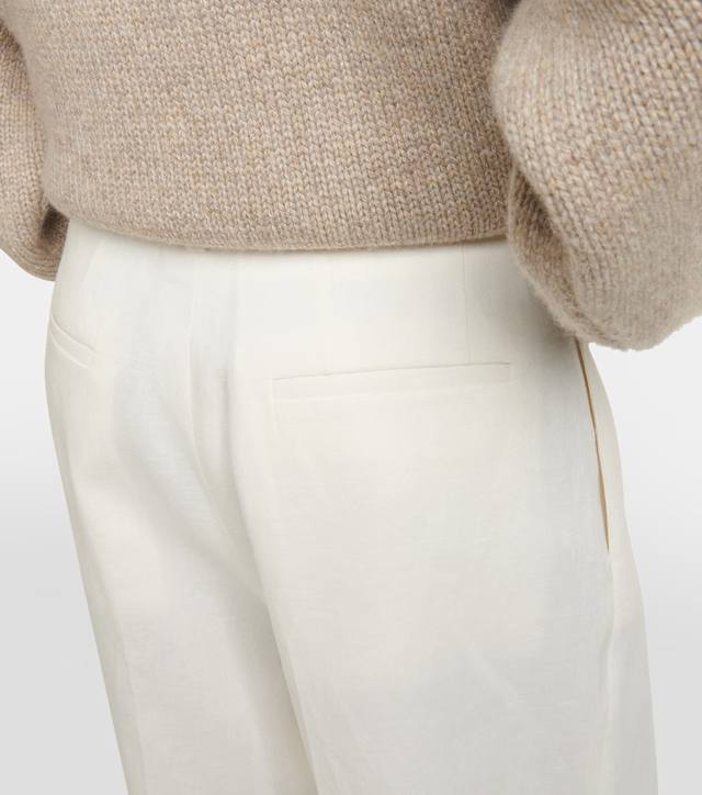 New Spring And Summer Row 100% Linen Nine-Point Straight Pants Size Sml