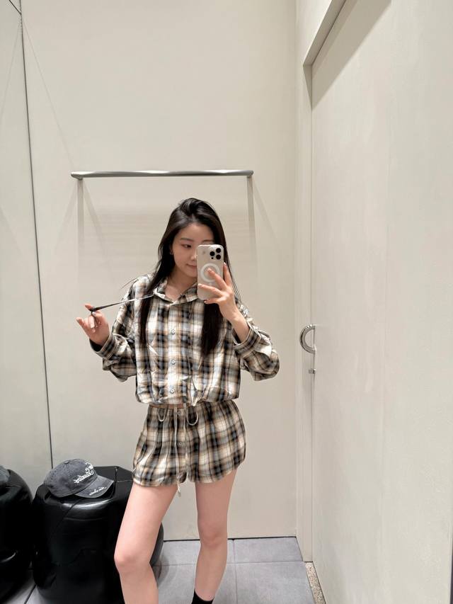Shorts Shirt Acne Studio* 25Ss New Spring And Summer 1996 Plaid Hooded Checkered