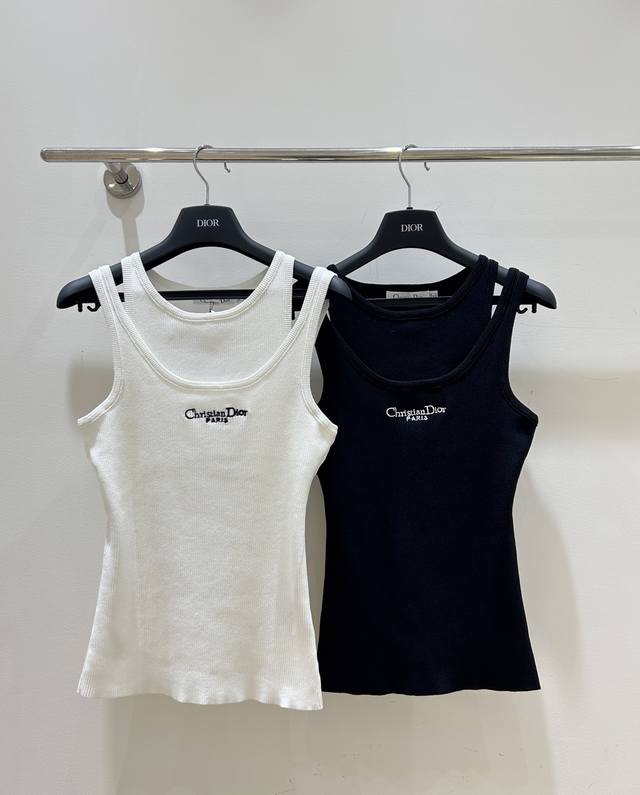 New Summer Style In Stock Simple Dior Dior Letter Embroidery Fake 2-Piece Design
