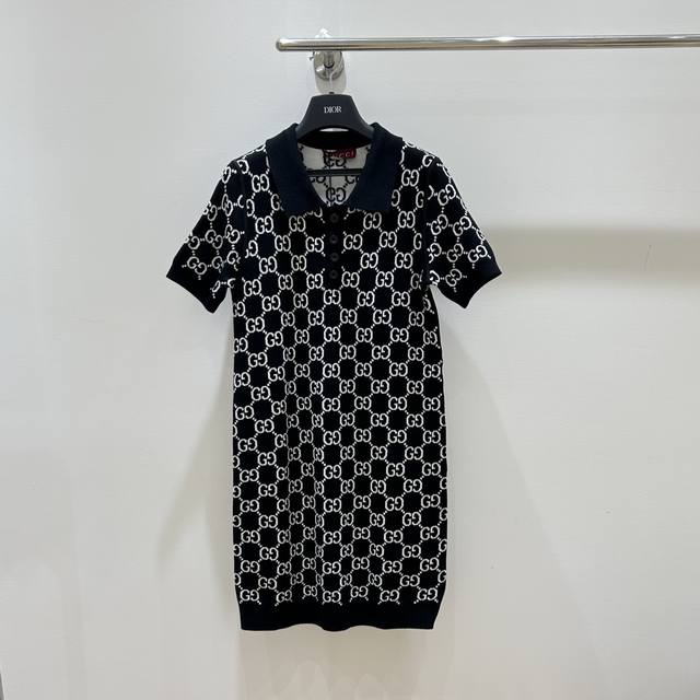 New Gucci Double-Sided Short-Sleeved Dress Old Money Style Shows Luxury One Dres