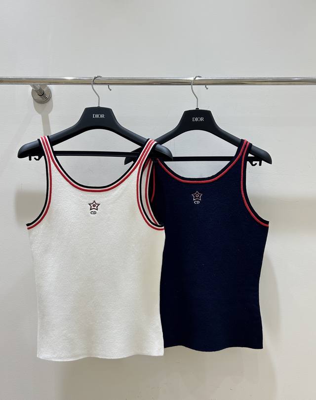 New Dior Five-Pointed Star Embroidered Vest For Summer Exquisite Short Style Ref