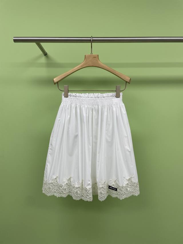 miumiu2025 Spring And Summer New Lace Skirt Romantic Fairy Exquisite Lace Emb