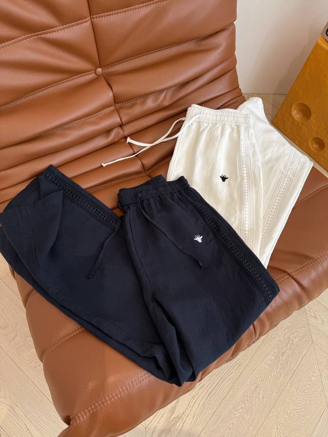 25 Spring And Summer Double-Sided Hollow Stitching Lace Design Casual Pants D
