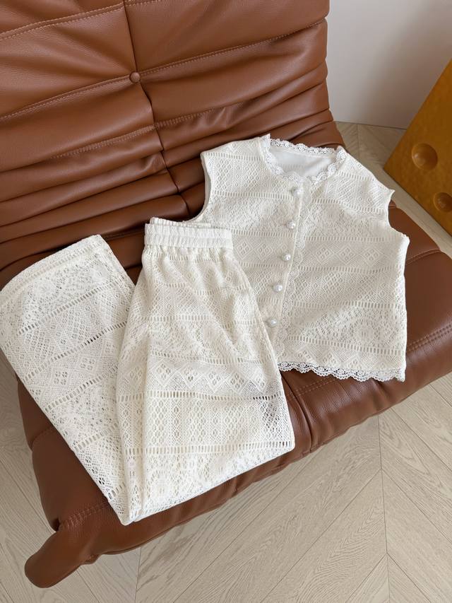 Elegant Set With 25Ss Hollow Lace Fabric Suit, Elegant Temperament, Online Vacat
