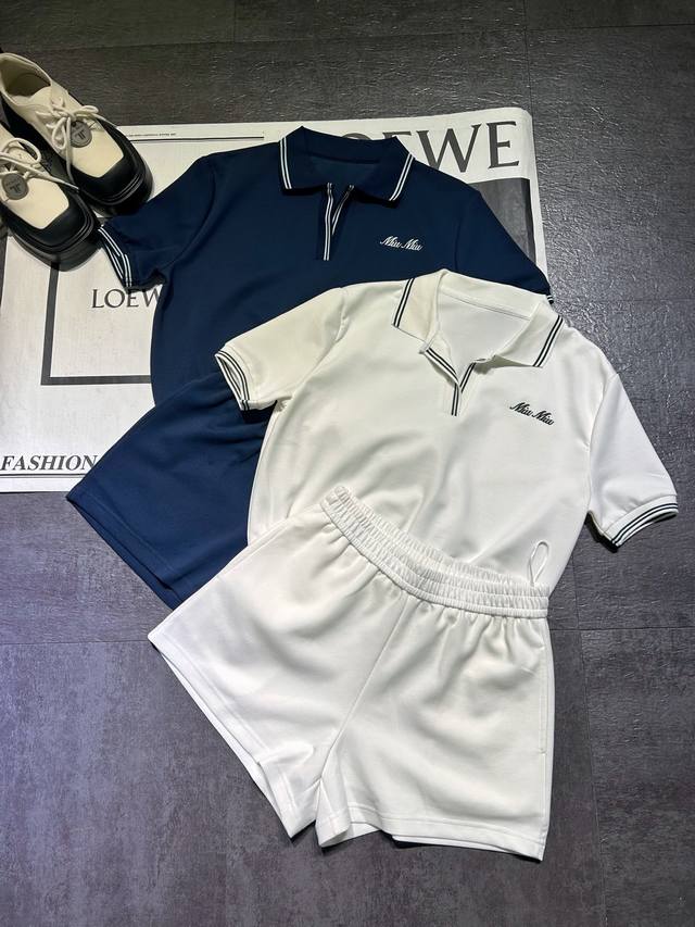 pp Set Of Miu Miu Sports Polo Collar Suits Are Shipped. The Style Is Clean An