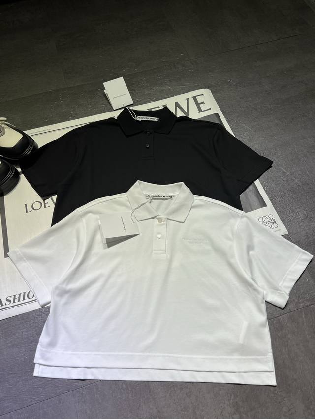 pp Alexanderwan** Alexander Wang Ladies Logo Short Jersey Short Sleeve T-Shir