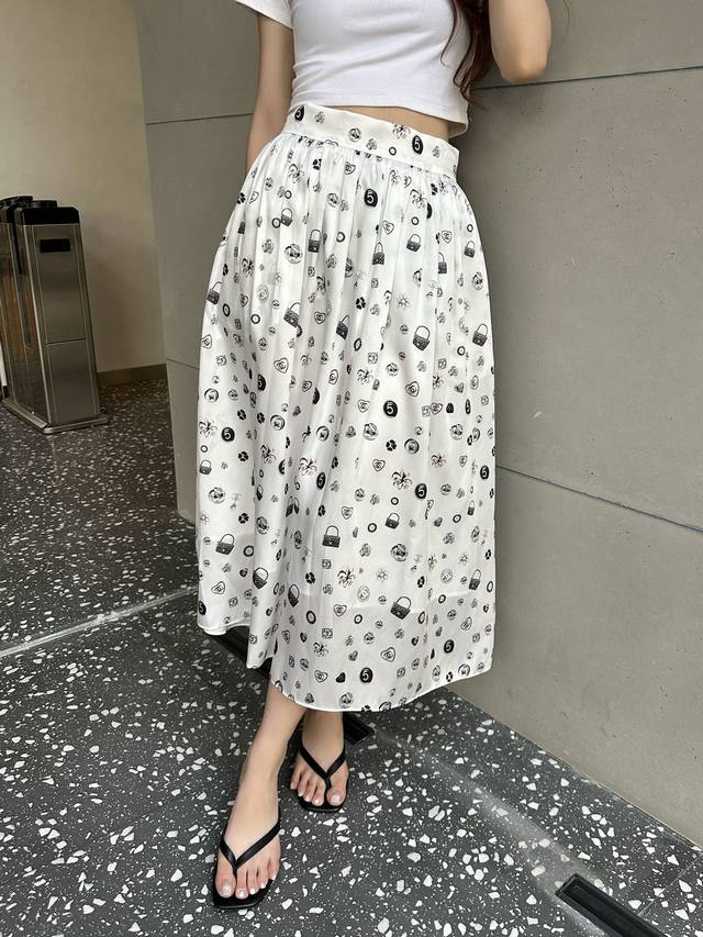Original Cha......2025 New Summer Fashion High Waist Printed Skirt Customized Im