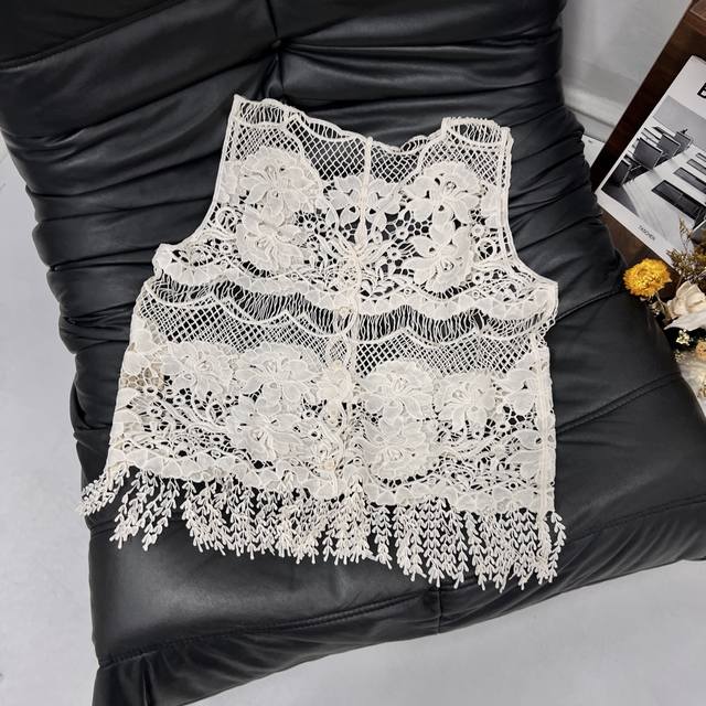 25Ss New Style Water-Soluble Flower Sleeveless Top The Atmosphere Is Captured