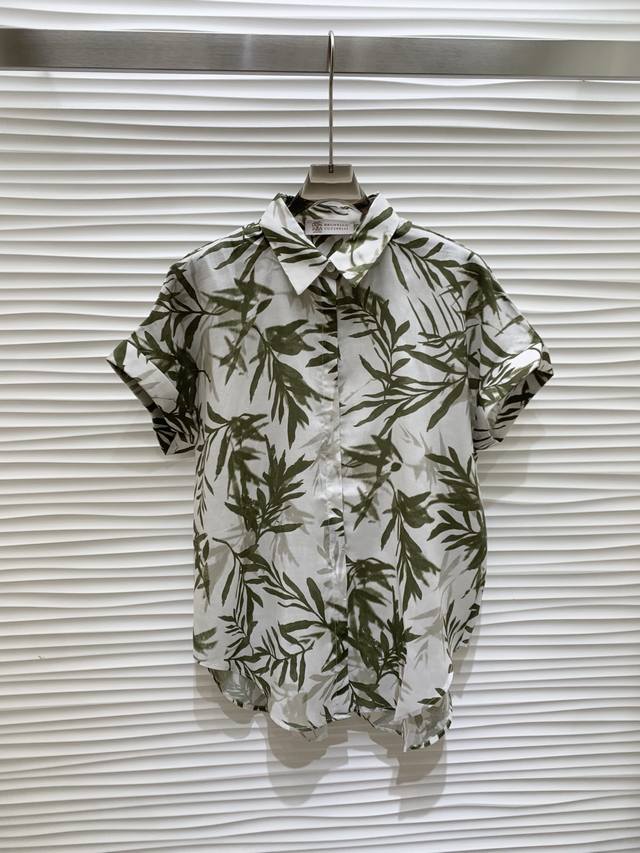 Original Bc 2025 New Summer Fashion Tencel Linen Shirt Leaf Old Money Style Elas