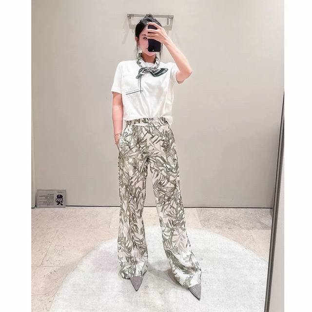 Original Bc 2025 New Summer Fashion Tencel Linen Wide-Leg Casual Trousers Leaf O