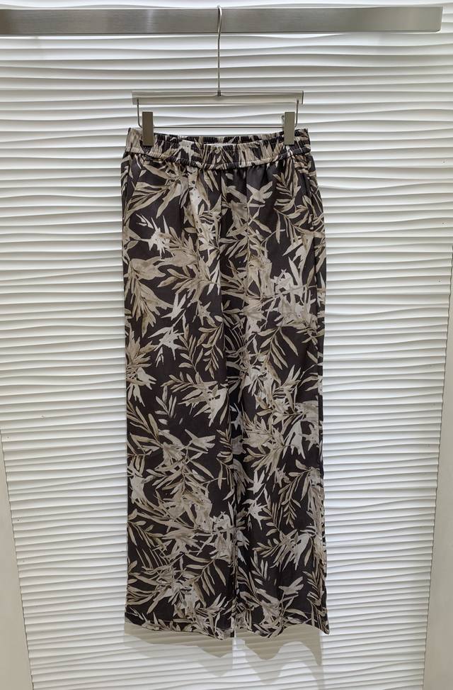 Original Bc 2025 New Summer Fashion Tencel Linen Wide-Leg Casual Trousers Leaf O