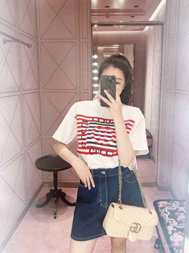 Original Gu.....2025 Summer New Fashion Round Neck Loose Letter T-Shirt Customiz