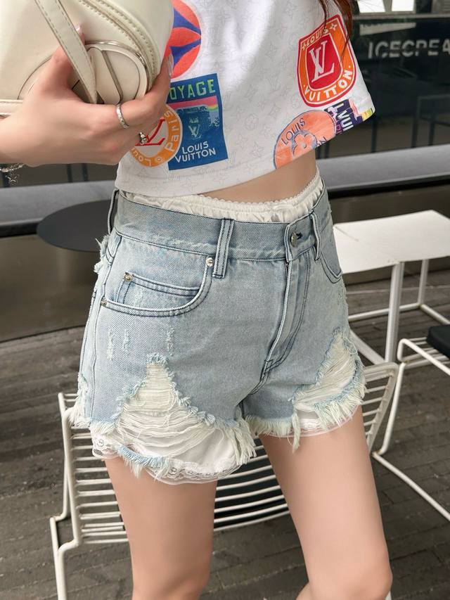 Original Ale.....2025 Summer New Fashion Two-Piece Denim Shorts Customized Yb Im