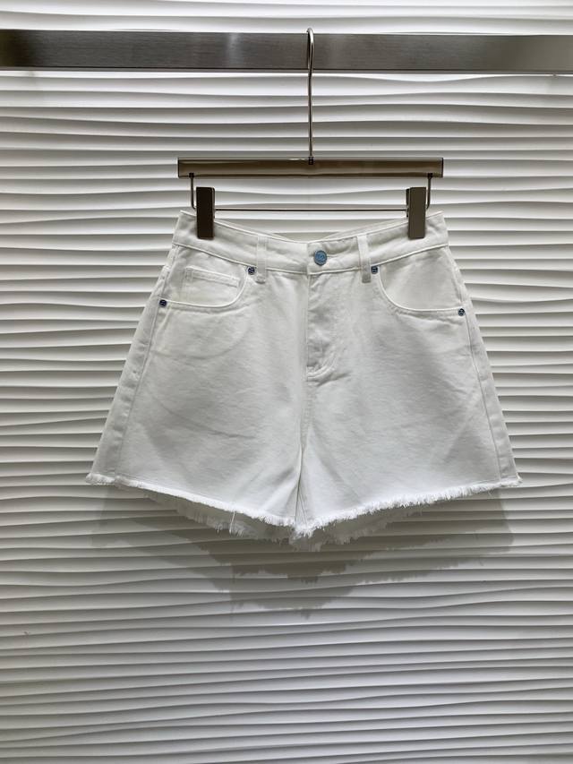 Original Cha 202 New Summer Fashion Denim Shorts Double G Pattern With Sequins O