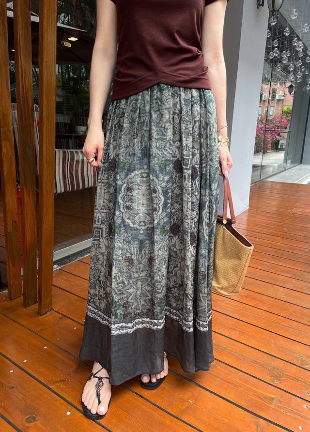 Original Dg......2025 New Summer Fashion Retro Skirt 100% Ramie This Skirt Is Li