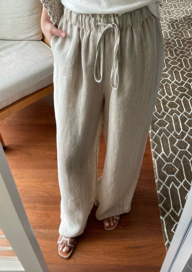 Original Bc 2025 Summer New Fashion Spring And Summer Heavy Linen Wide Leg Pants