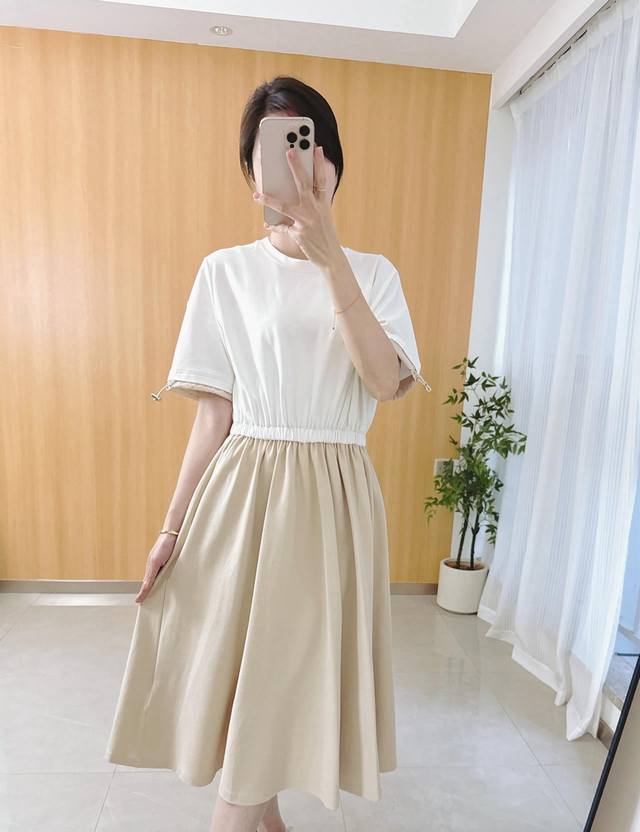 Original Mo.......2025 Summer New Fashion Waist Colorblock Dress Counter Synchro