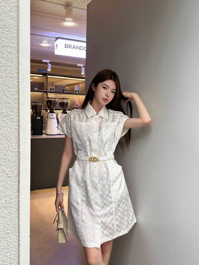 Original L L.....2025 Summer New Fashion Belt Jacquard Dress Customized Yb Impor