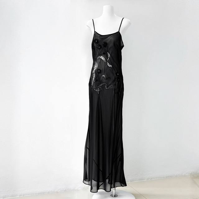 Style No. 9259 Color Black Composition 100% Silk Size Xs Sml Bust Waist Long Xs