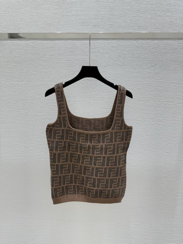 Early Spring New Round Neck Letter Knitted Vest Color Brown Size 36.38.40