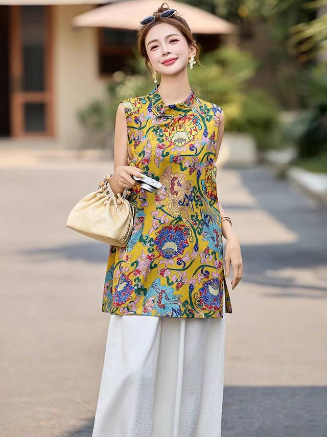 Dress Hot Item Recommendation Heavy Rayon 100% Xiangyun Yarn Sleeveless Round Ne