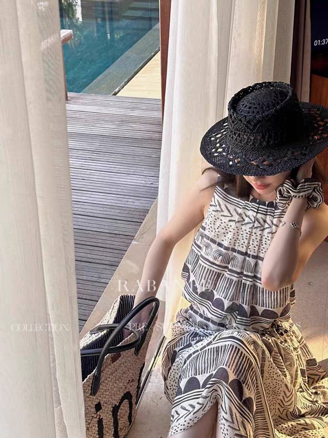 Dress Positioning Design Retro Print Sleeveless Dress New Summer Fashion Holiday