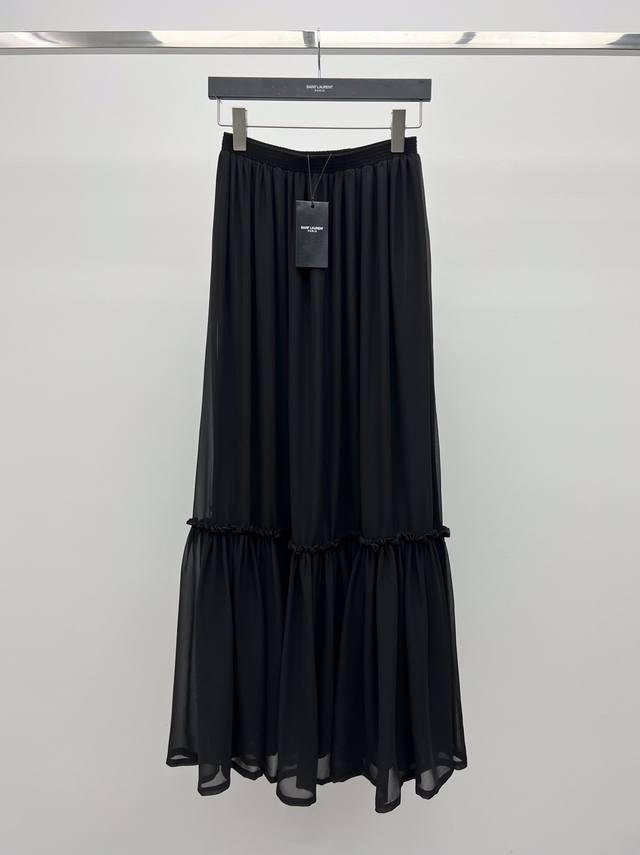 Hot-Selling Spot Saint Lauren* Crepe Skirt 25Ss New Product Made Of Mulberry Sil