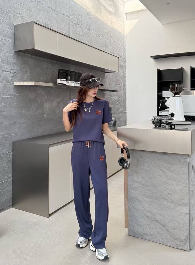 Suit Miu 25 Latest Classic Sports Suit Fashionable Simple Thin Space Cotton Embr