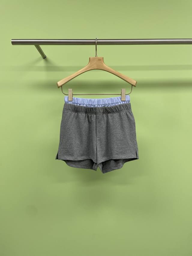 2025 Spring And Summer New Fashionable And Versatile Two-Color Spliced Shorts Th