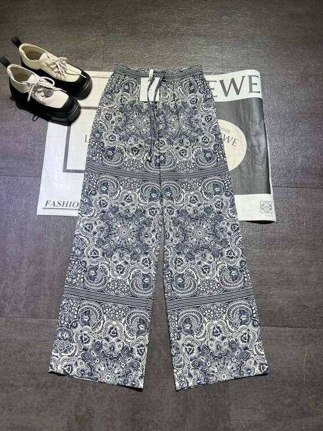 pp Dio* Dior Tencel Linen Positioning Print Trousers Are Shipped With Fully C