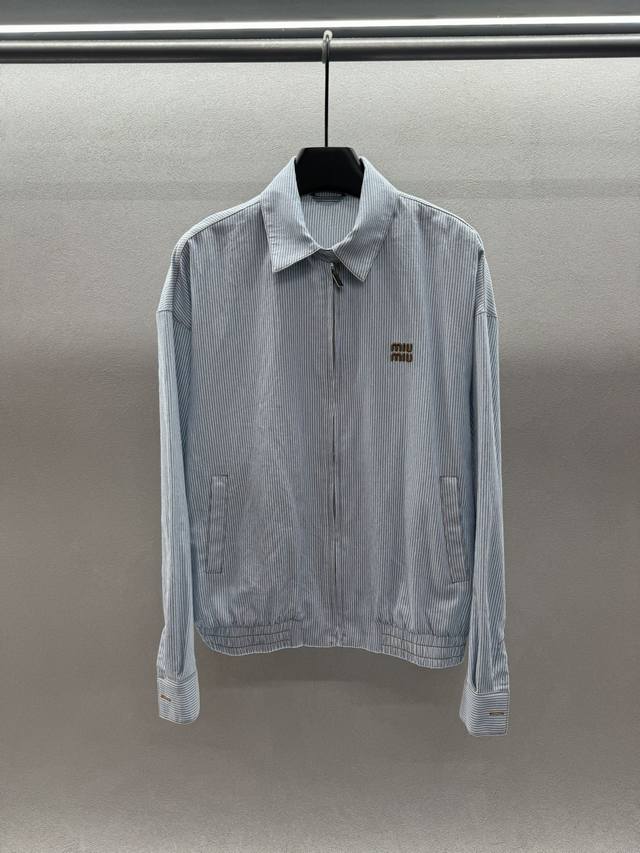 2680 Spring And Summer Miumi* Light Blue Denim Jacket Super Healing Blue Is P