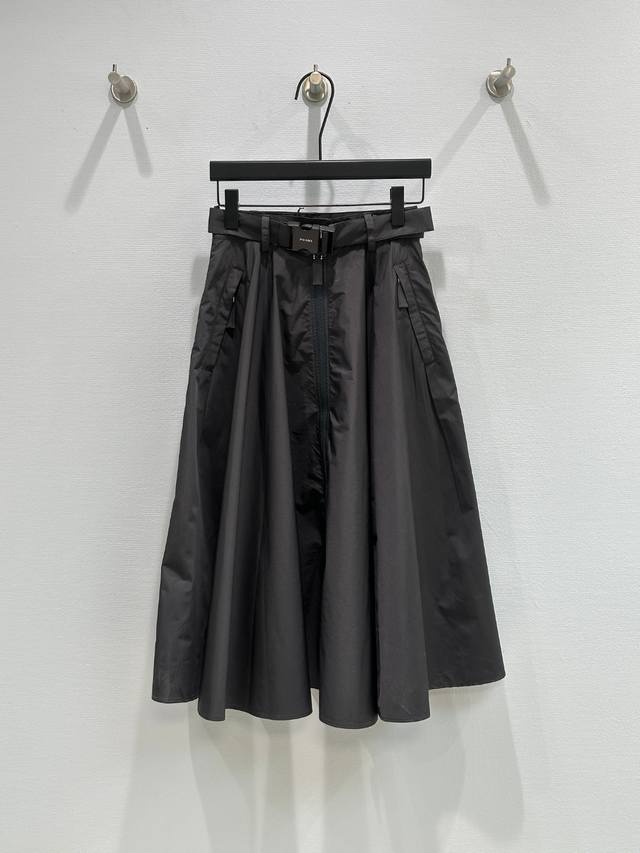 25Ss Early Spring New Style Pr Double Pocket Zipper Long Skirt Umbrella Desig