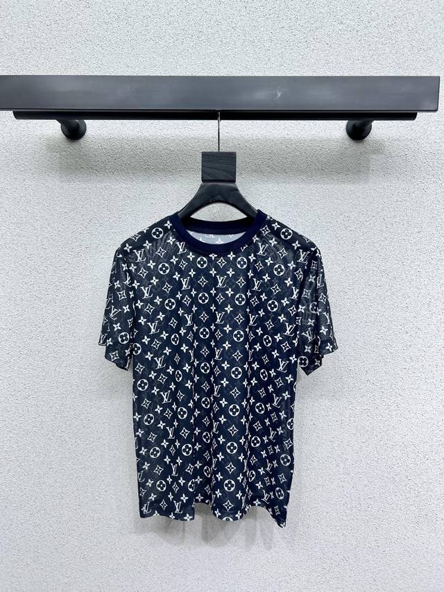 l Home Old Flower Mesh Short-Sleeved Top Classic Style With Delicate Texture